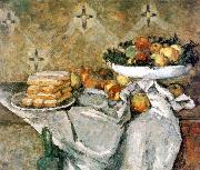 Paul Cezanne Plate with fruits and sponger fingers Sweden oil painting reproduction